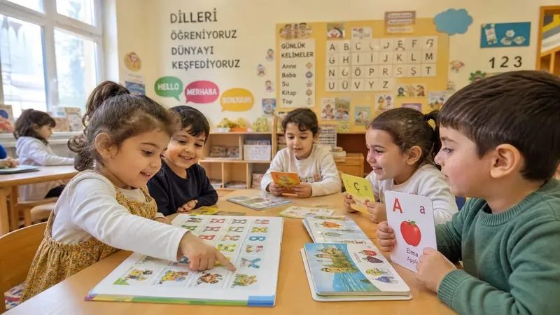 Didim anaokulu çift dilli eğitim İngilizce Almanca dil öğrenimi
